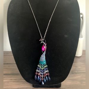 Betsey Johnson peacock necklace NWT
